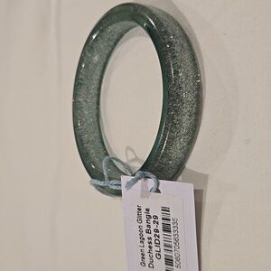 NWT Splendette Green Lagoon Glitter Fakelite Bangle  Duchess Size L